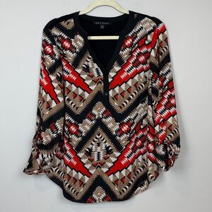 Zac & Rachel Boho print blouse‎ / size M